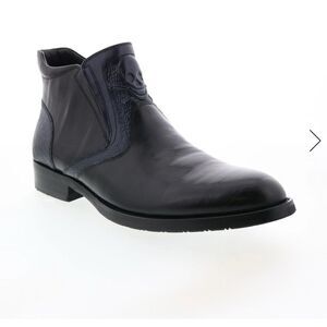 Robert Graham Zeitz RG5454B Mens Black Leather Zipper Chelsea Boots Size 12